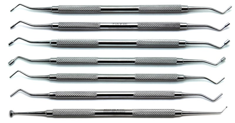 SUPERIOR INSTRUMENTS Dental Amalgam Filling Serrated Pluggers Plastic Composite Ball Burnishers Double Ended Restorative 7 Pieces Instruments - Image 2